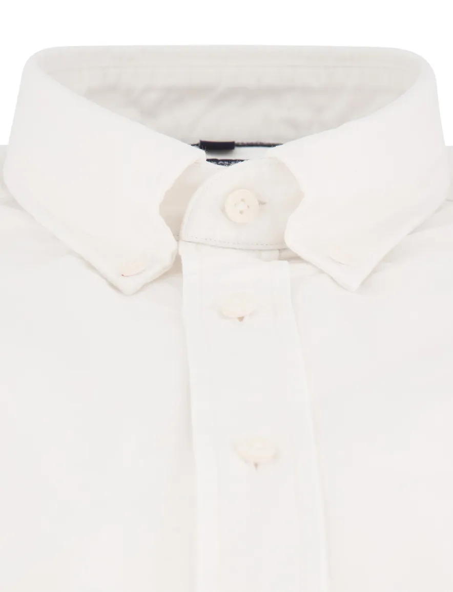 Tommy Hilfiger overhemd effen wit button-down katoen
