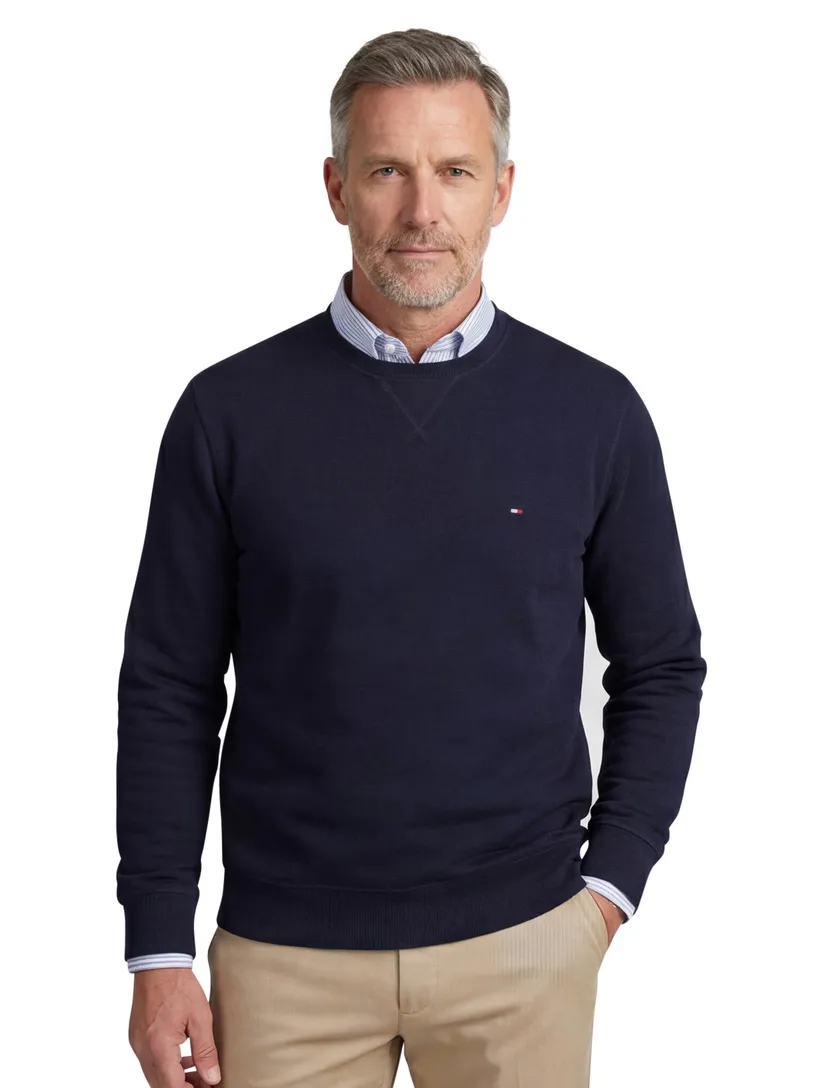 Tommy Hilfiger sweater donkerblauw fleece katoen