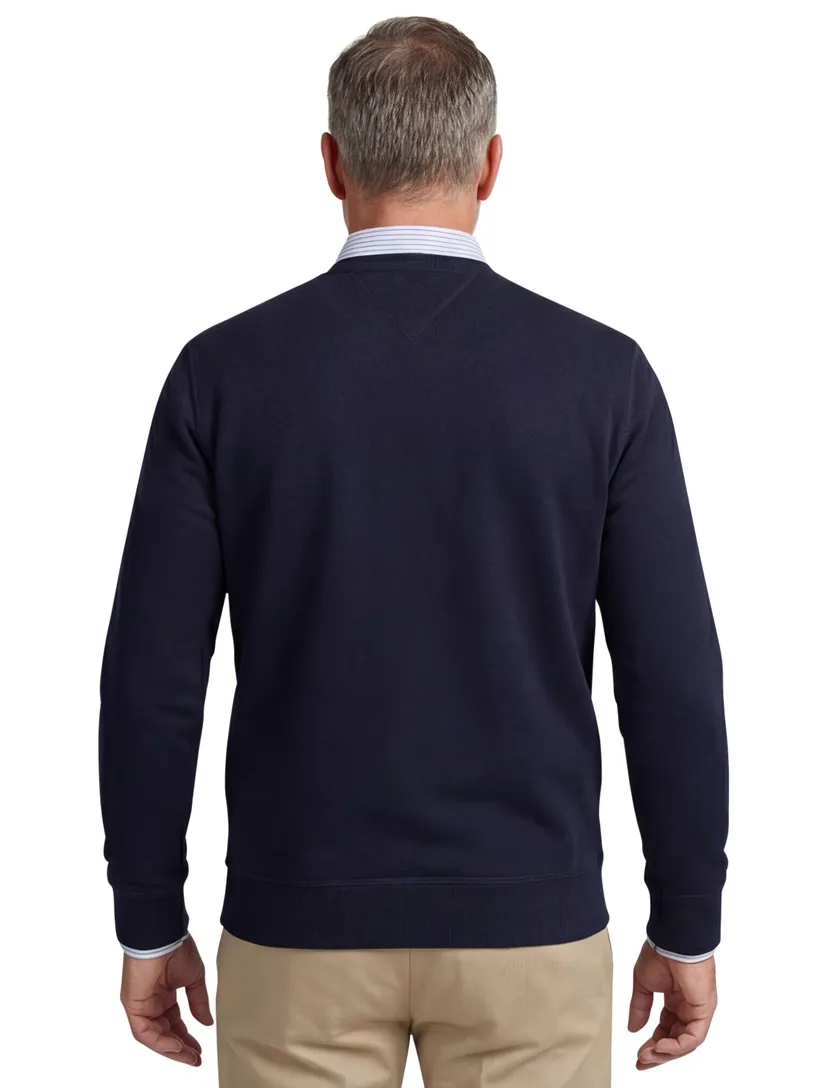 Tommy Hilfiger sweater donkerblauw fleece katoen
