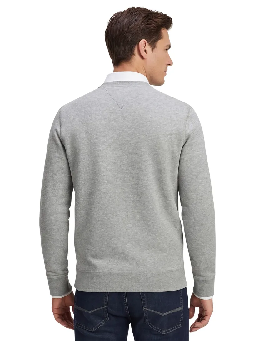 Tommy Hilfiger fleece sweater grijs katoen