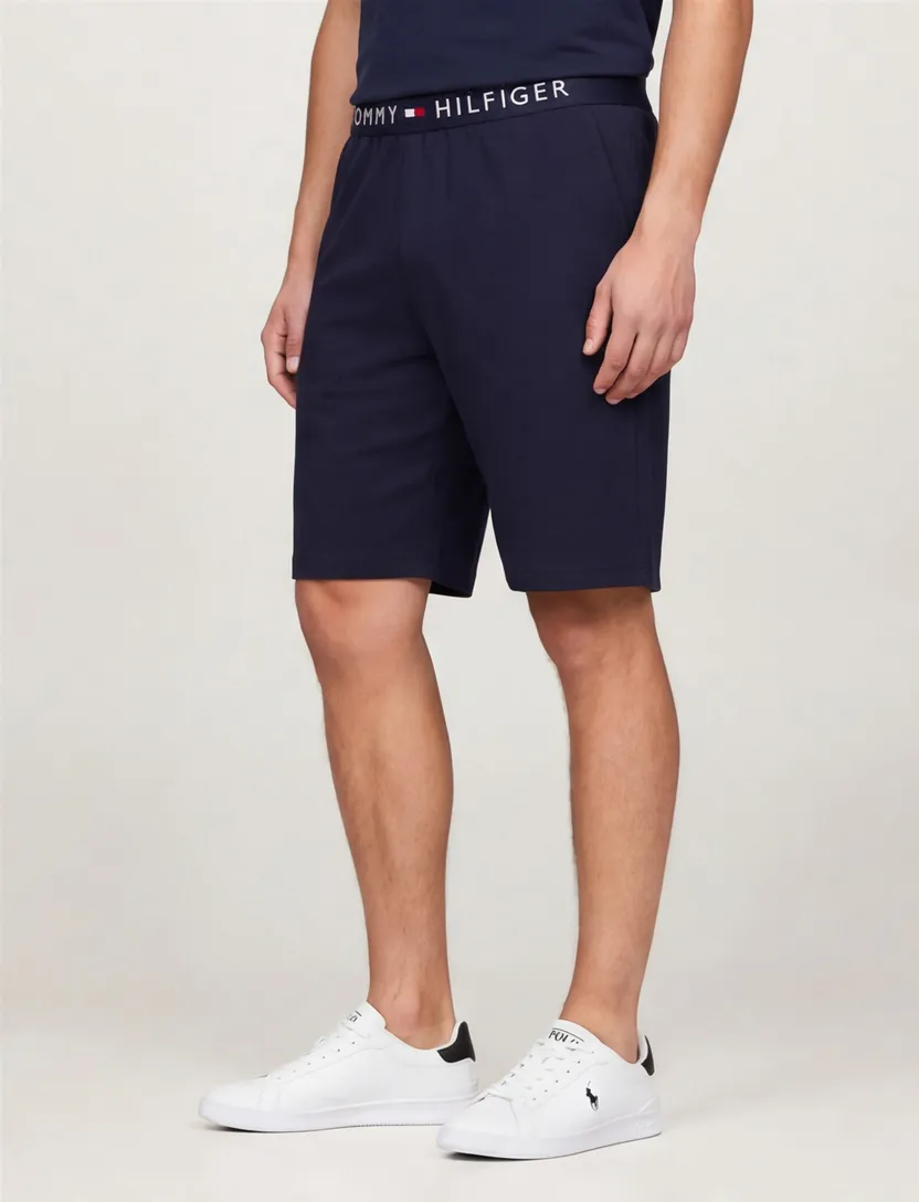 korte broek Tommy Hilfiger donkerblauw effen slim fit