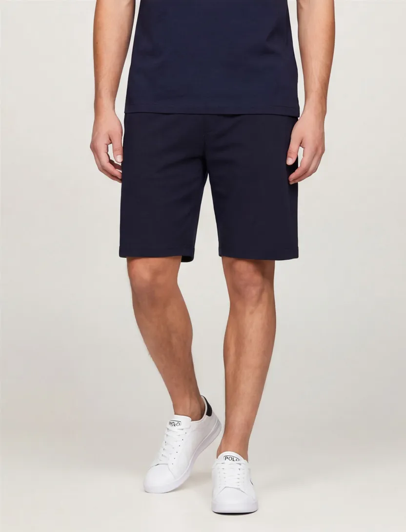 korte broek Tommy Hilfiger donkerblauw effen slim fit