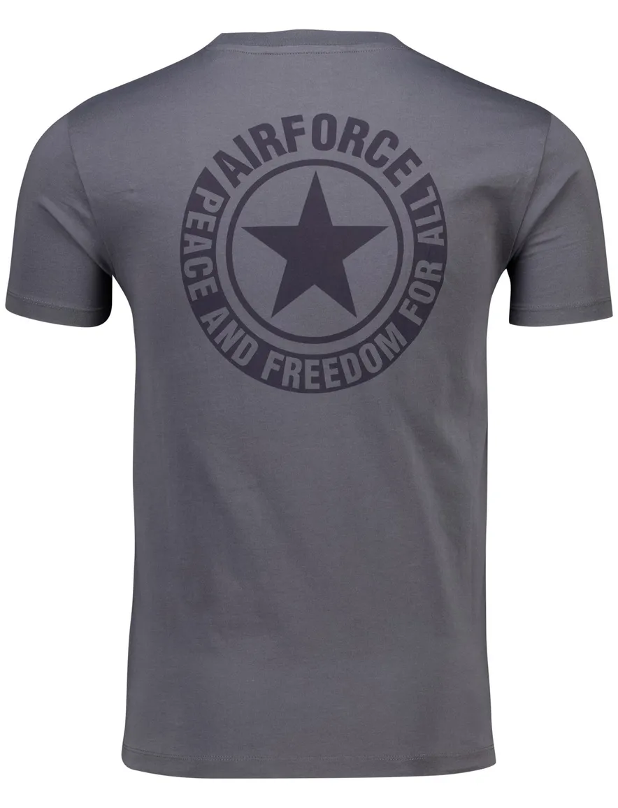 Airforce t-shirt korte mouw backprint grijs