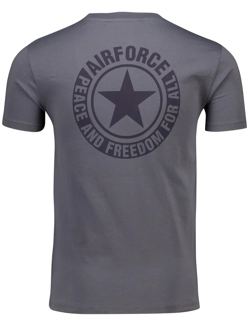 Airforce t-shirt korte mouw opdruk grijs