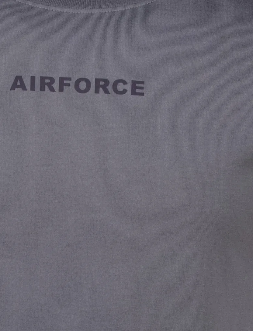 Airforce t-shirt korte mouw opdruk grijs