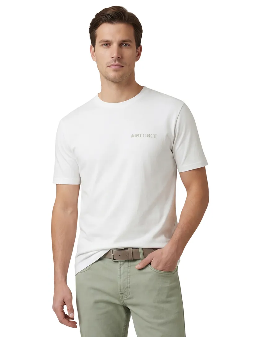 Airforce double led t-shirt wit katoen