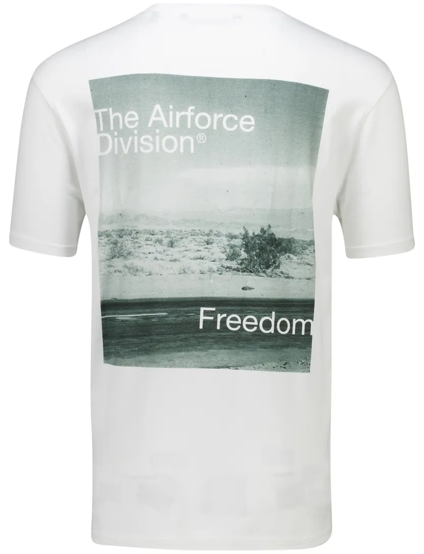 Airforce division t-shirt wit backprint korte mouw