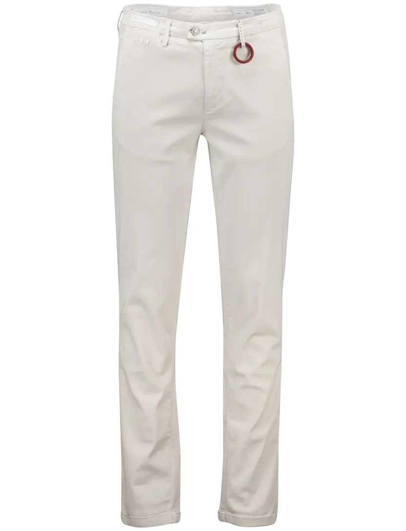 katoenen Tramarossa luis 5-p pantalon wit effen slim fit