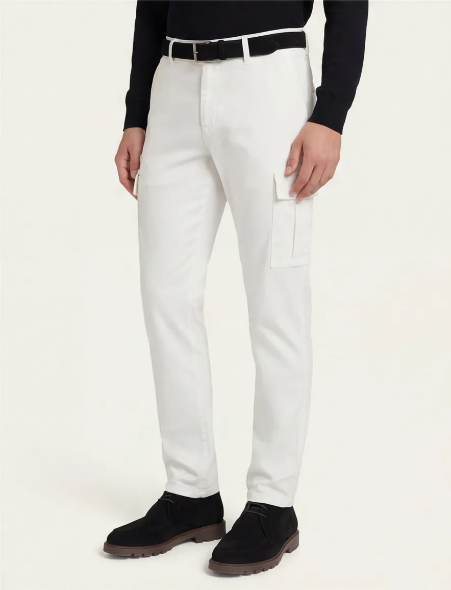 Tramarossa Amerigo 5-p pantalon spierwit effen slim fit katoen