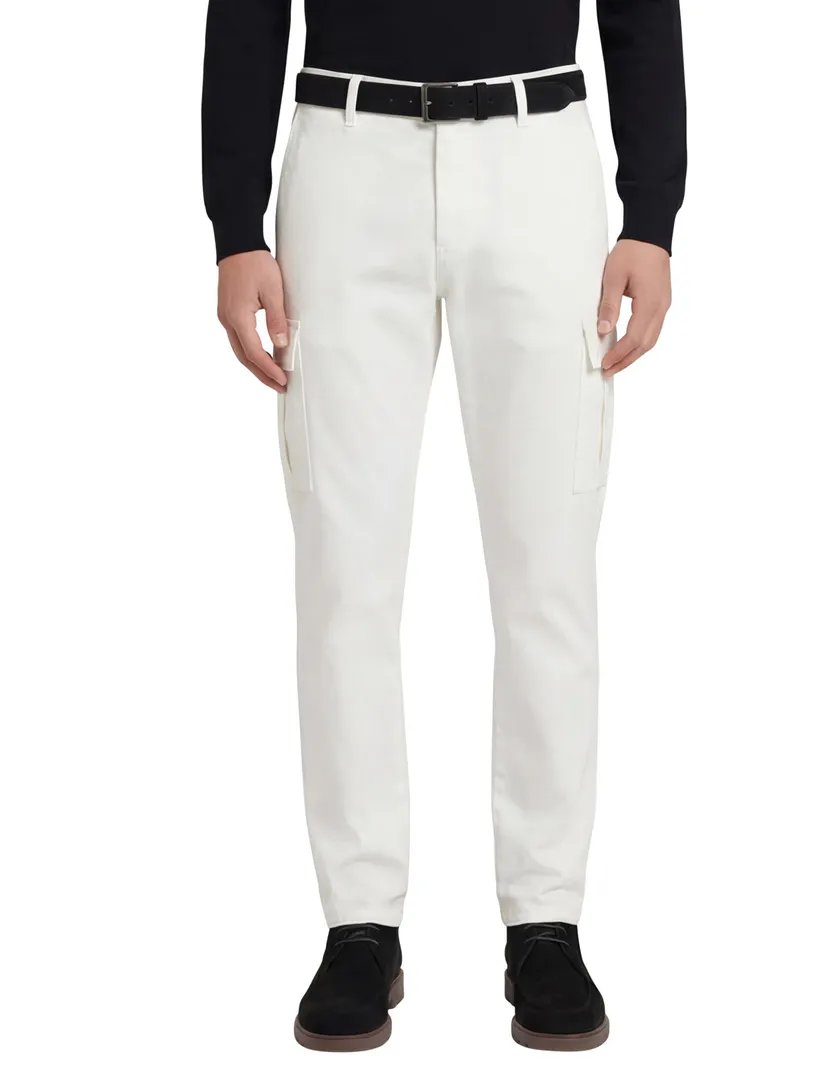 katoenen Tramarossa Amerigo 5-p pantalon spierwit effen slim fit