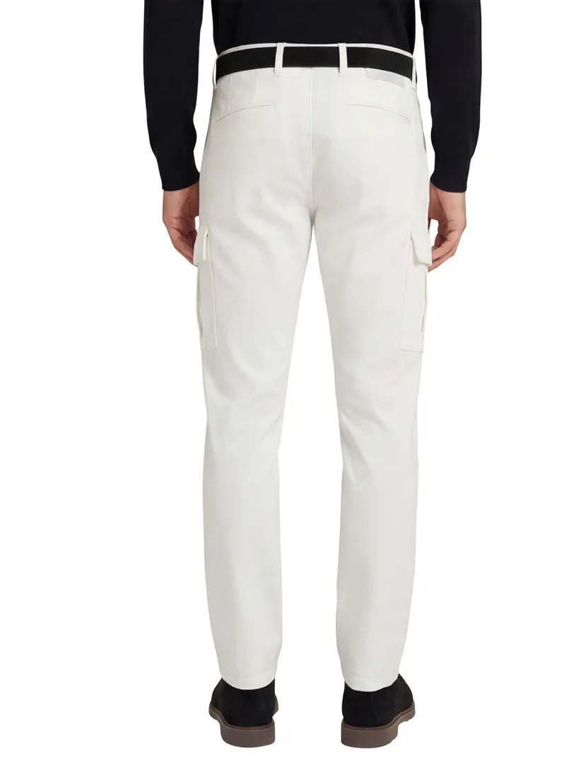 katoenen Tramarossa Amerigo 5-p pantalon spierwit effen slim fit