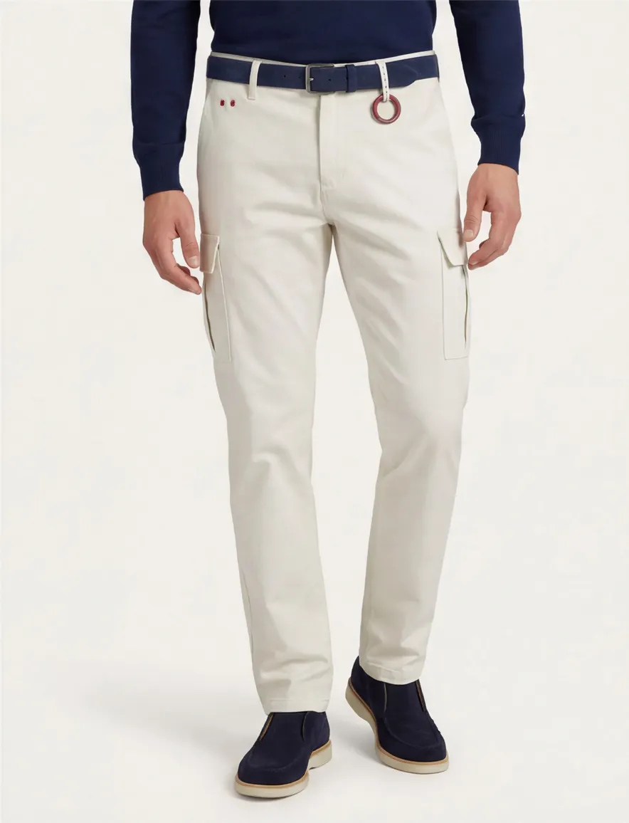 Tramarossa cargo broek wit katoen