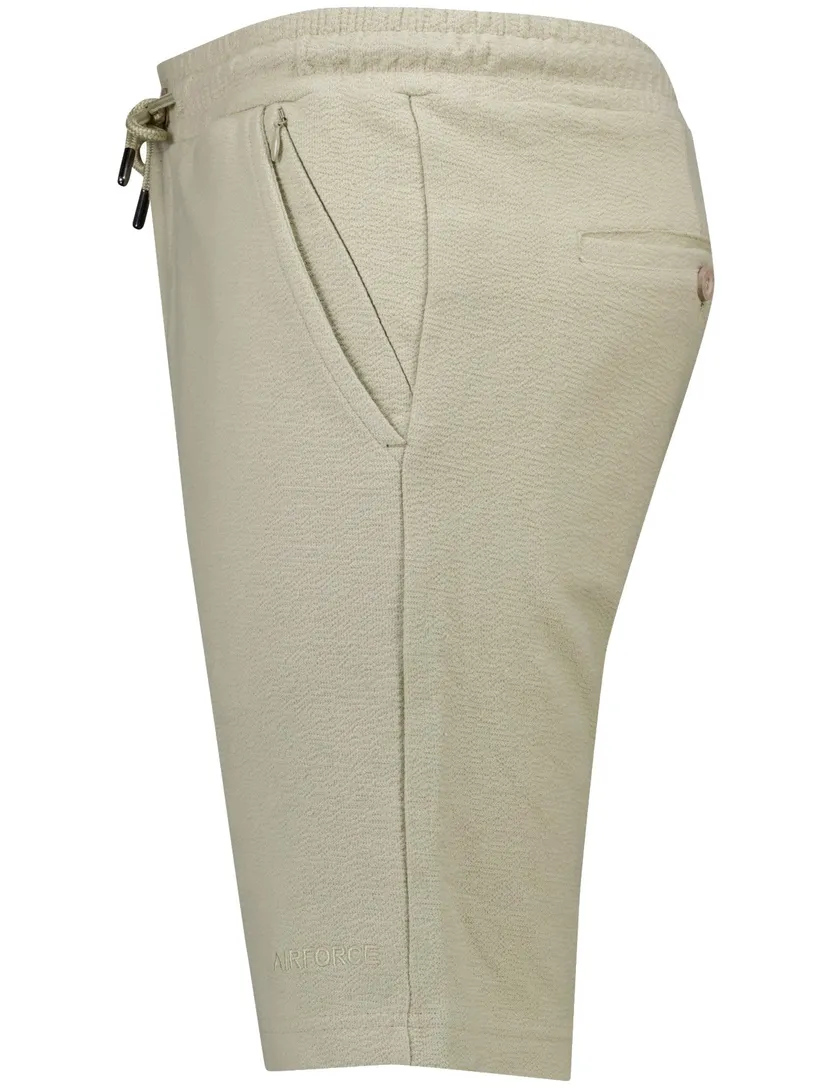 Airforce beige korte broek effen