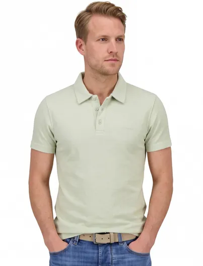 Airforce Airforce Woven polo beige korte mouw 3-knoops