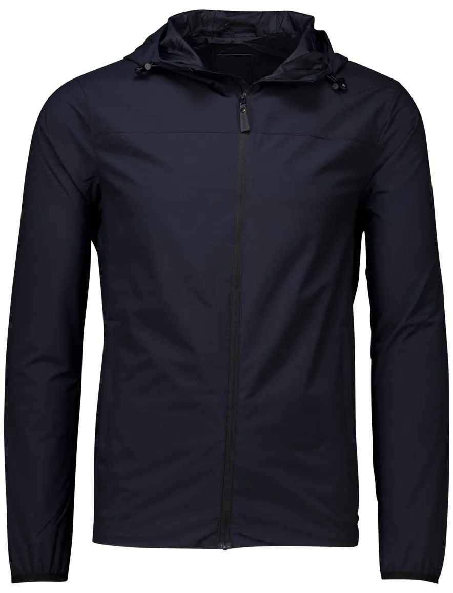Airforce zomerjas donkerblauw effen slim fit katoen