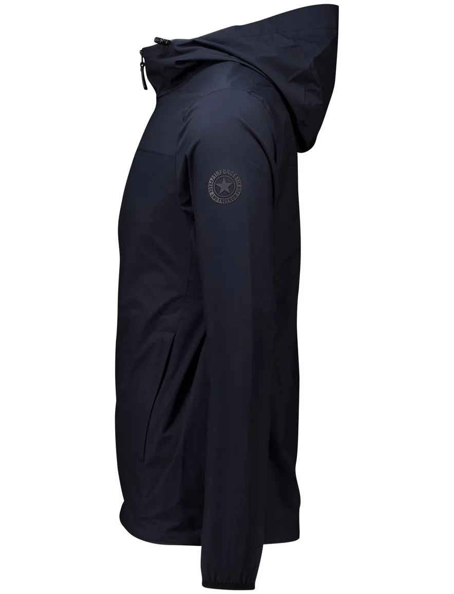 Airforce zomerjas donkerblauw effen slim fit katoen