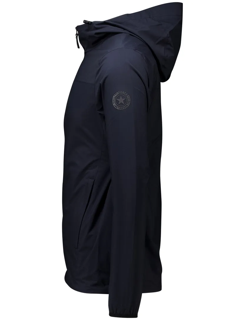 katoenen Airforce zomerjas effen donkerblauw slim fit