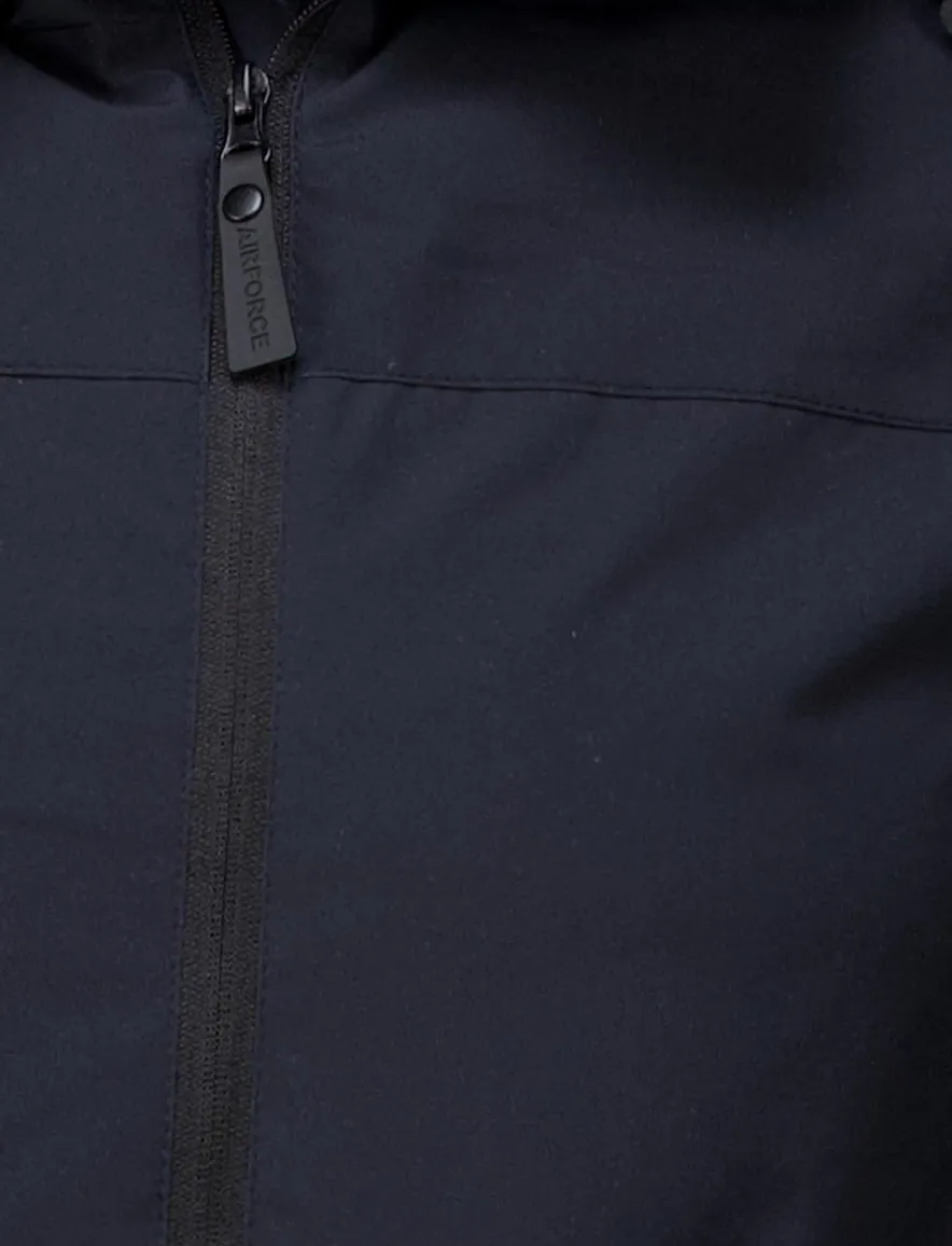 Airforce zomerjas donkerblauw effen slim fit katoen