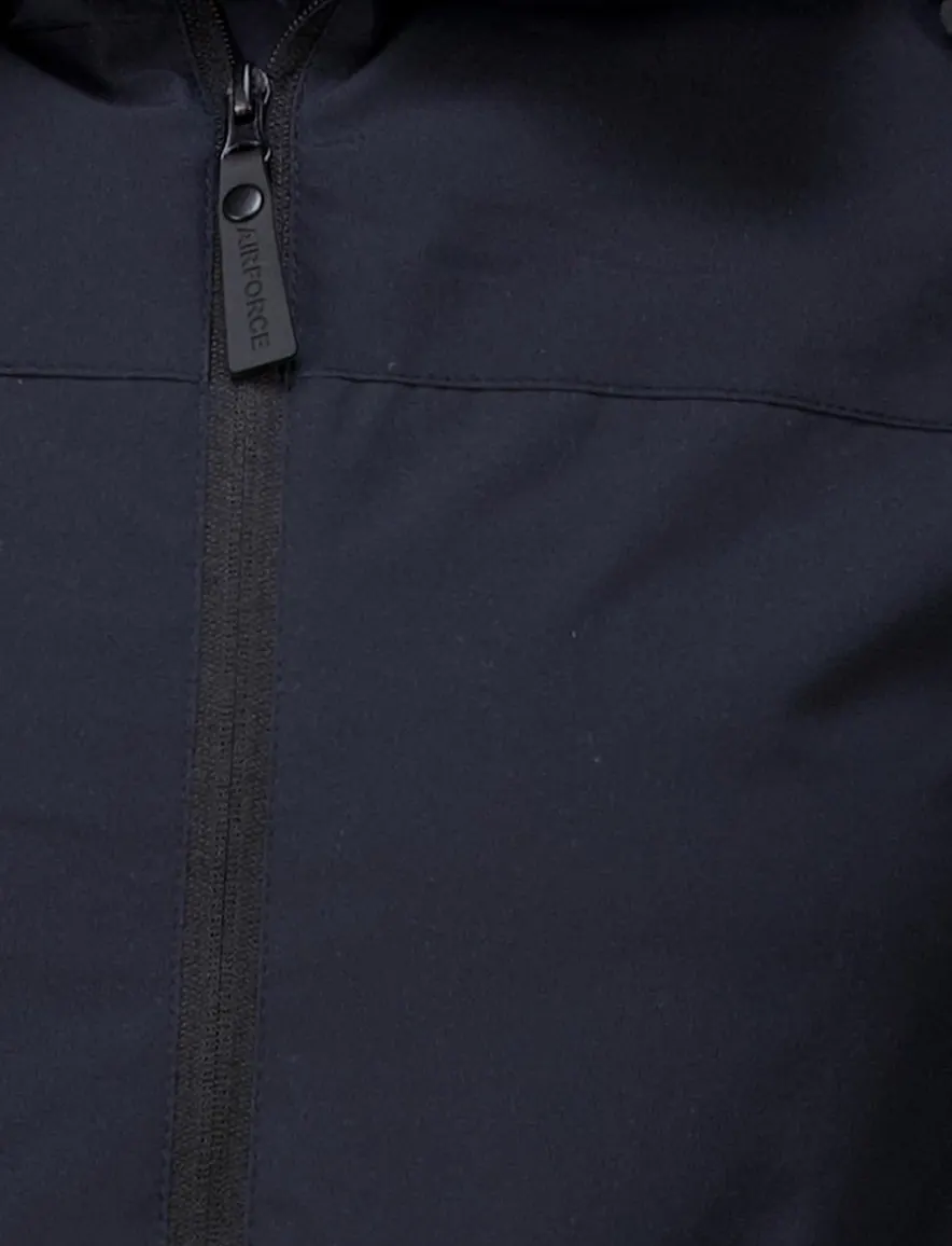 Airforce zomerjas donkerblauw effen slim fit katoen