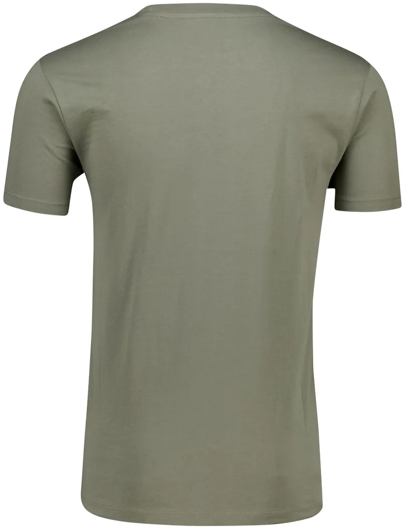 katoenen Airforce basic T-shirt groen effen normale fit