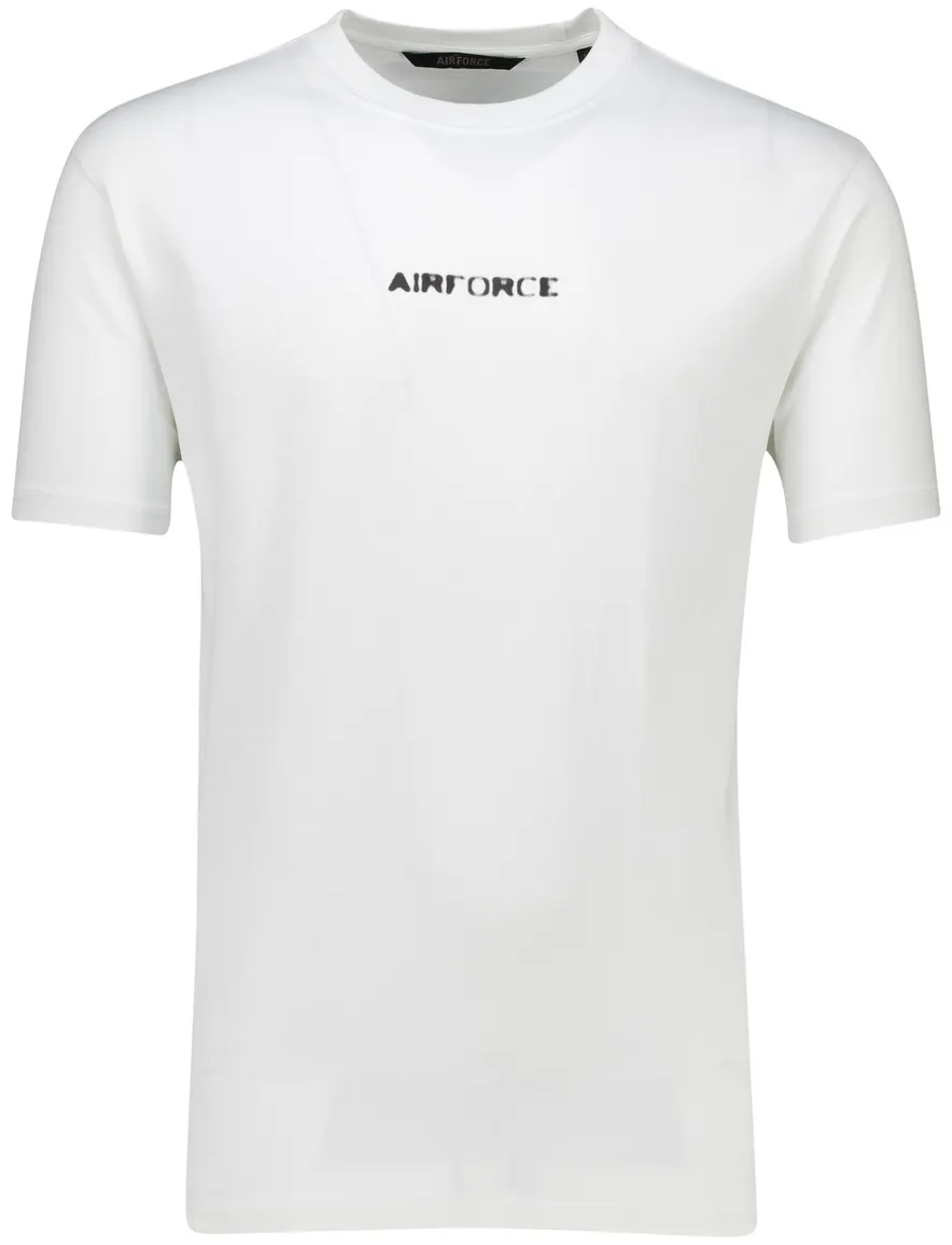 Airforce t-shirt wit hazy round backprint ronde hals