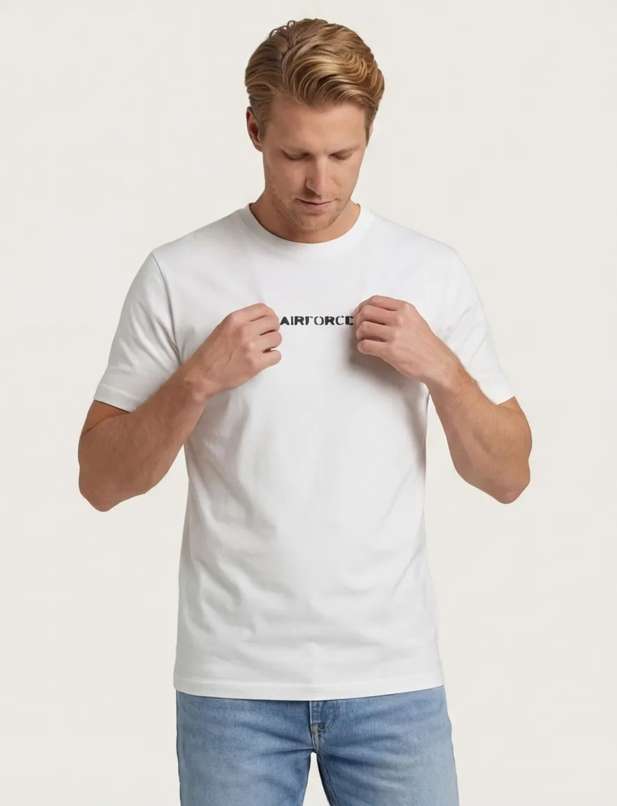 Airforce t-shirt wit hazy round backprint
