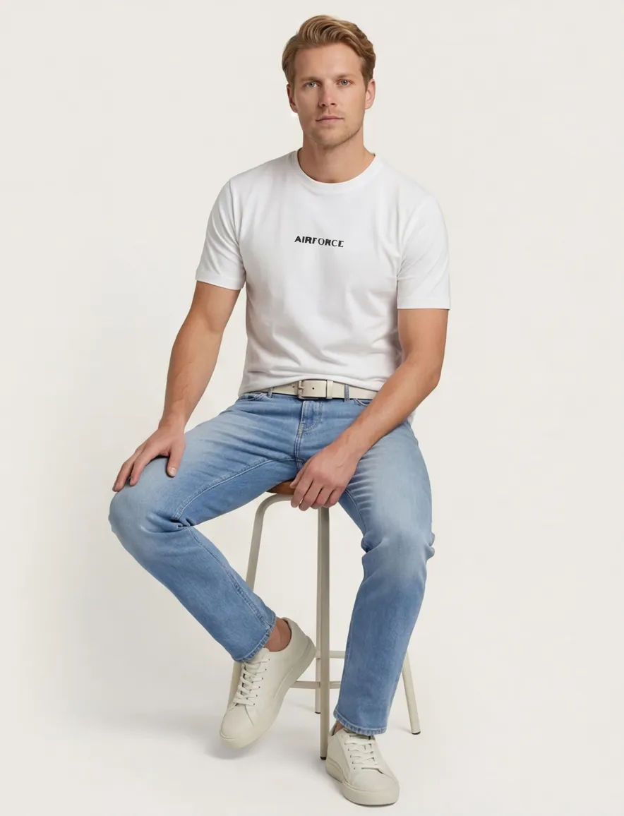 Airforce t-shirt wit hazy round backprint