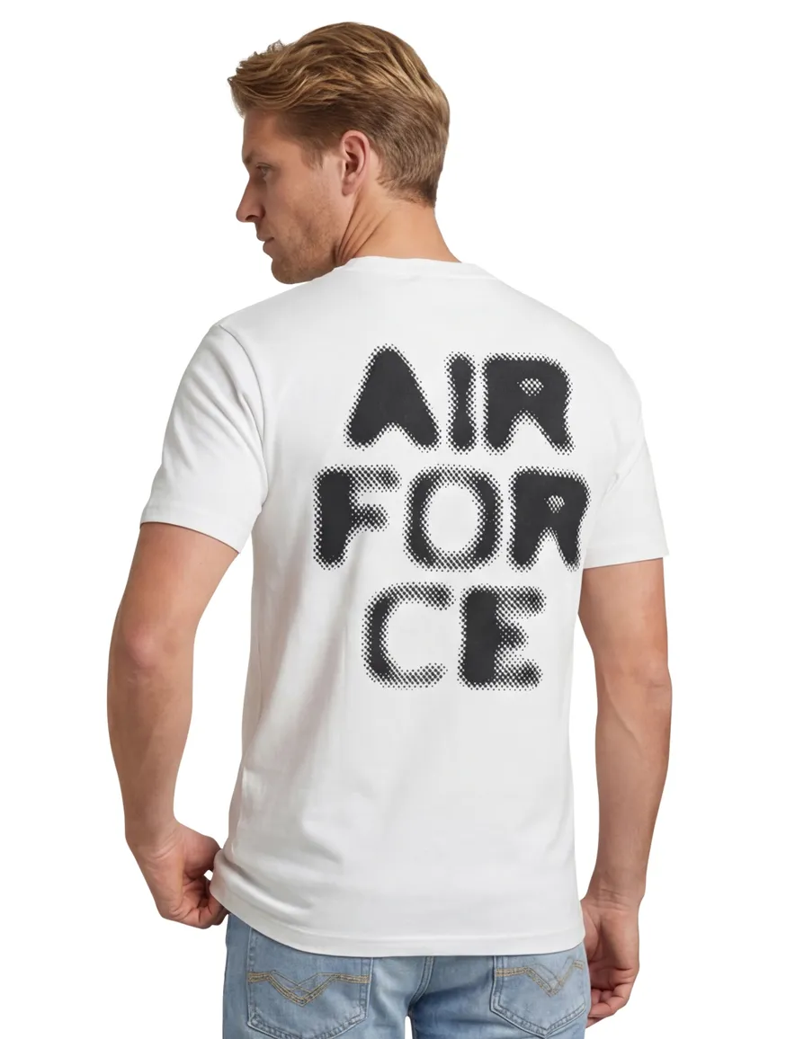 Airforce t-shirt wit hazy round backprint