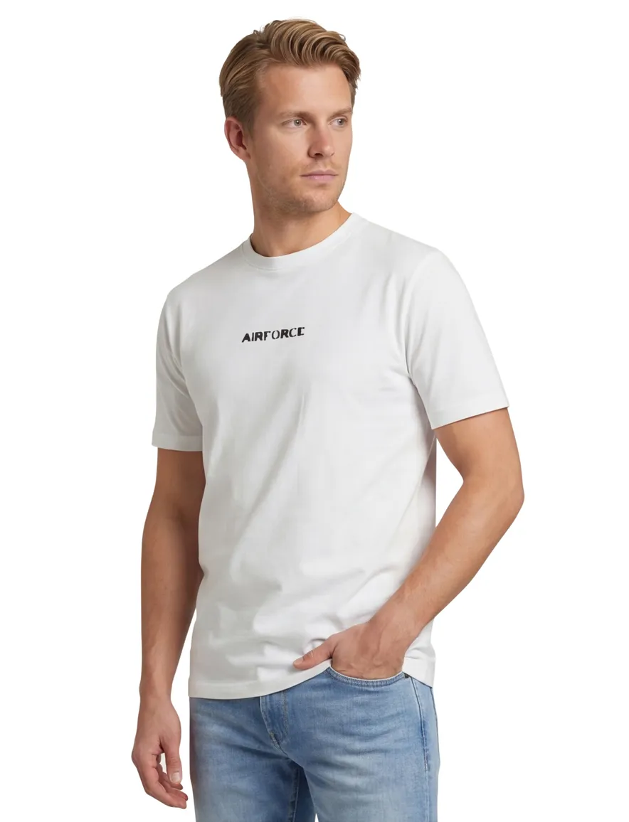 Airforce t-shirt wit hazy round backprint