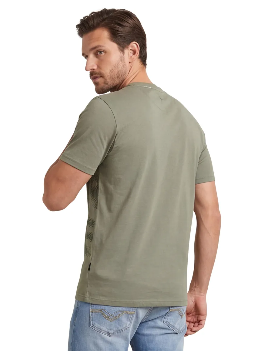 Airforce T-shirt groen korte mouw met print