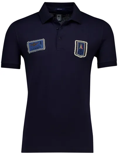Aeronautica Militare Aeronautica Militare regular fit polo navy met patches