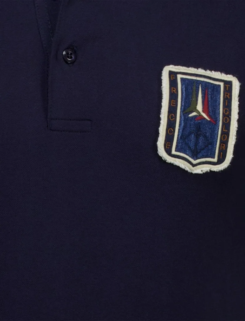 Aeronautica Militare regular fit polo navy korte mouw