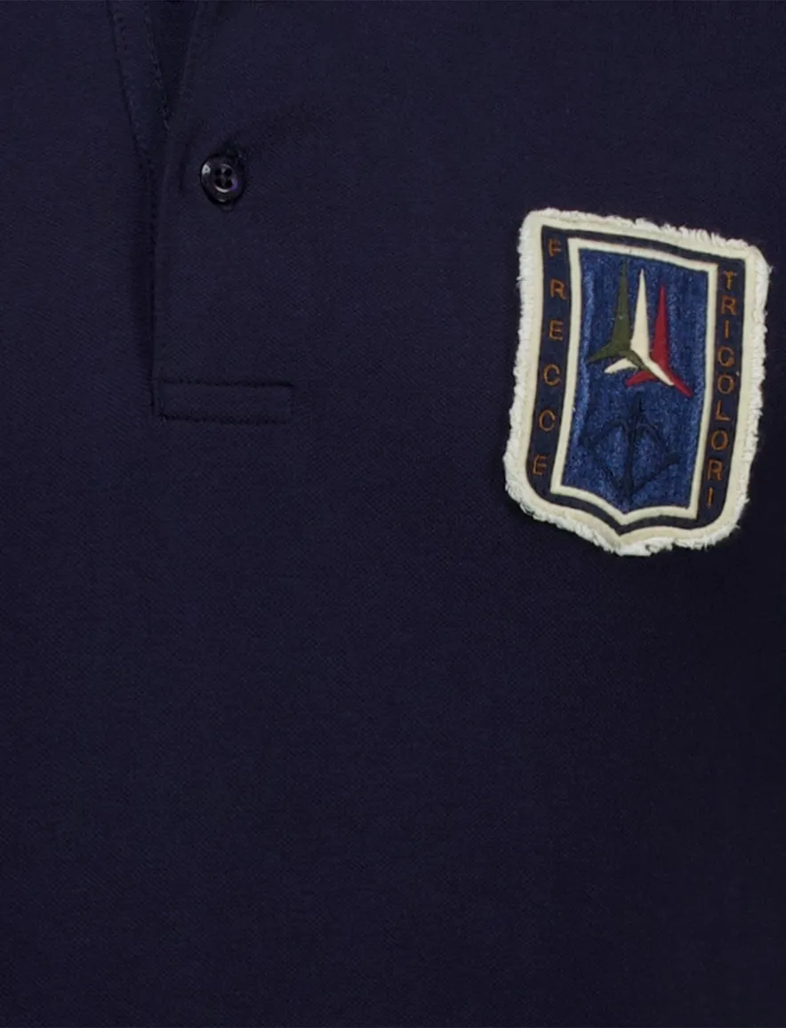 Aeronautica Militare regular fit polo navy met patches