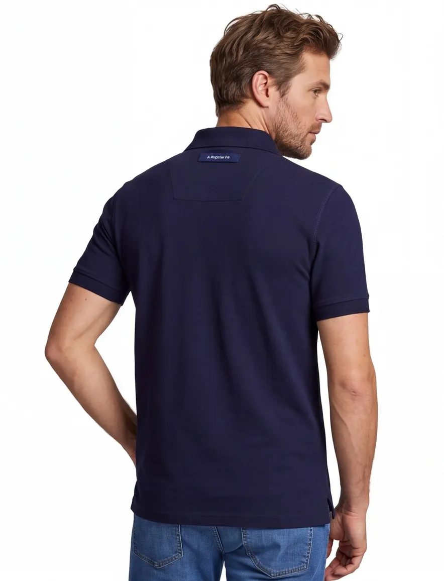 Aeronautica Militare regular fit polo navy met patches