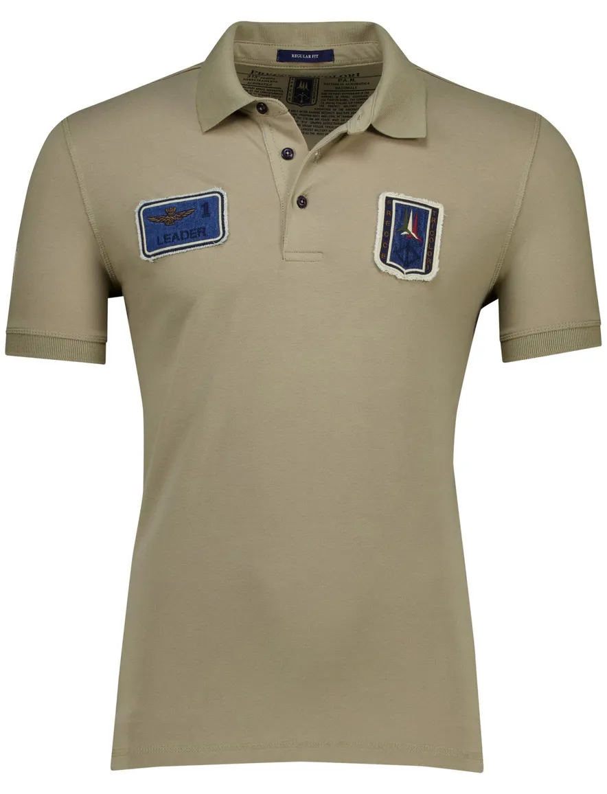 Aeronautica Militare regular fit polo khaki pique