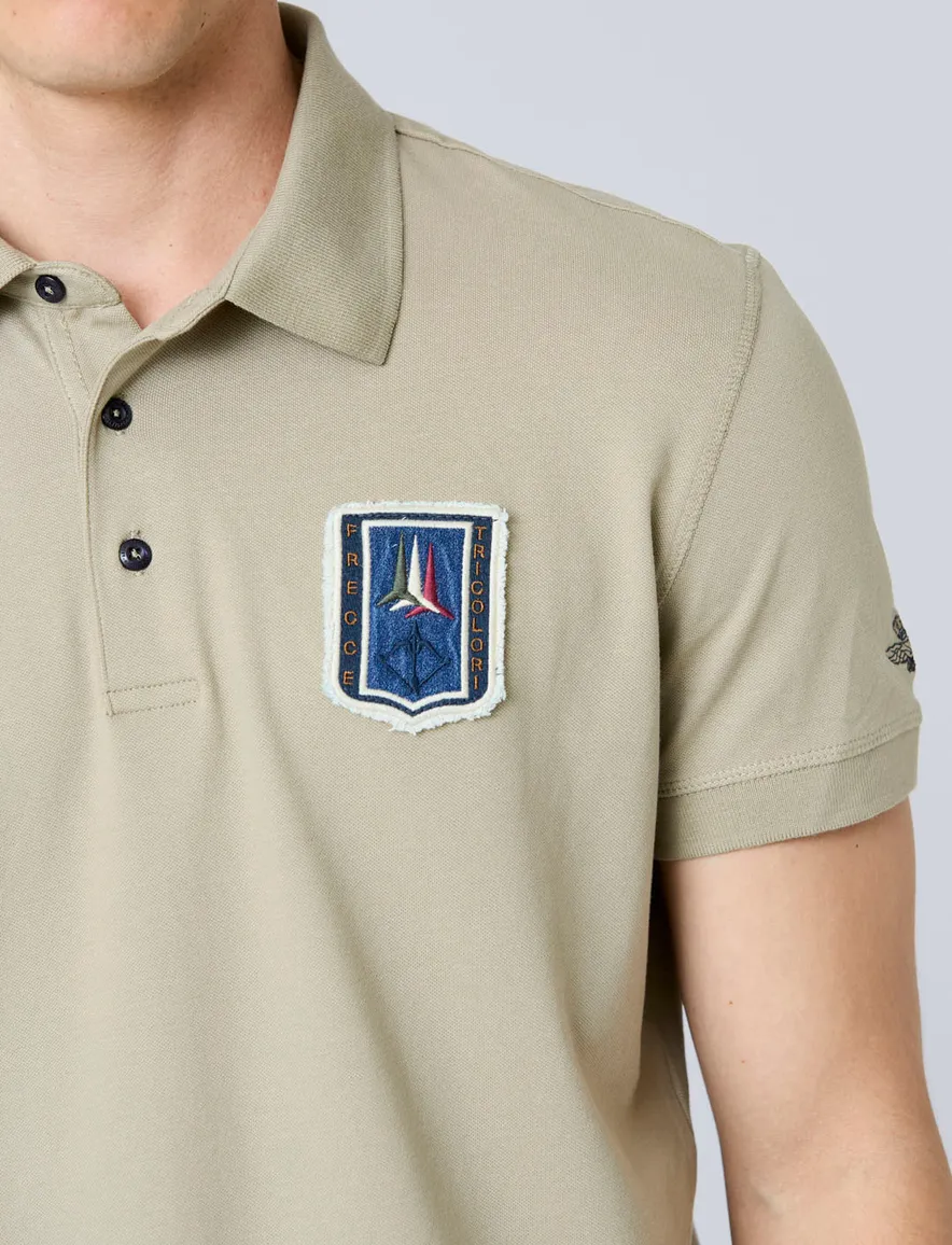 Aeronautica Militare regular fit polo khaki pique