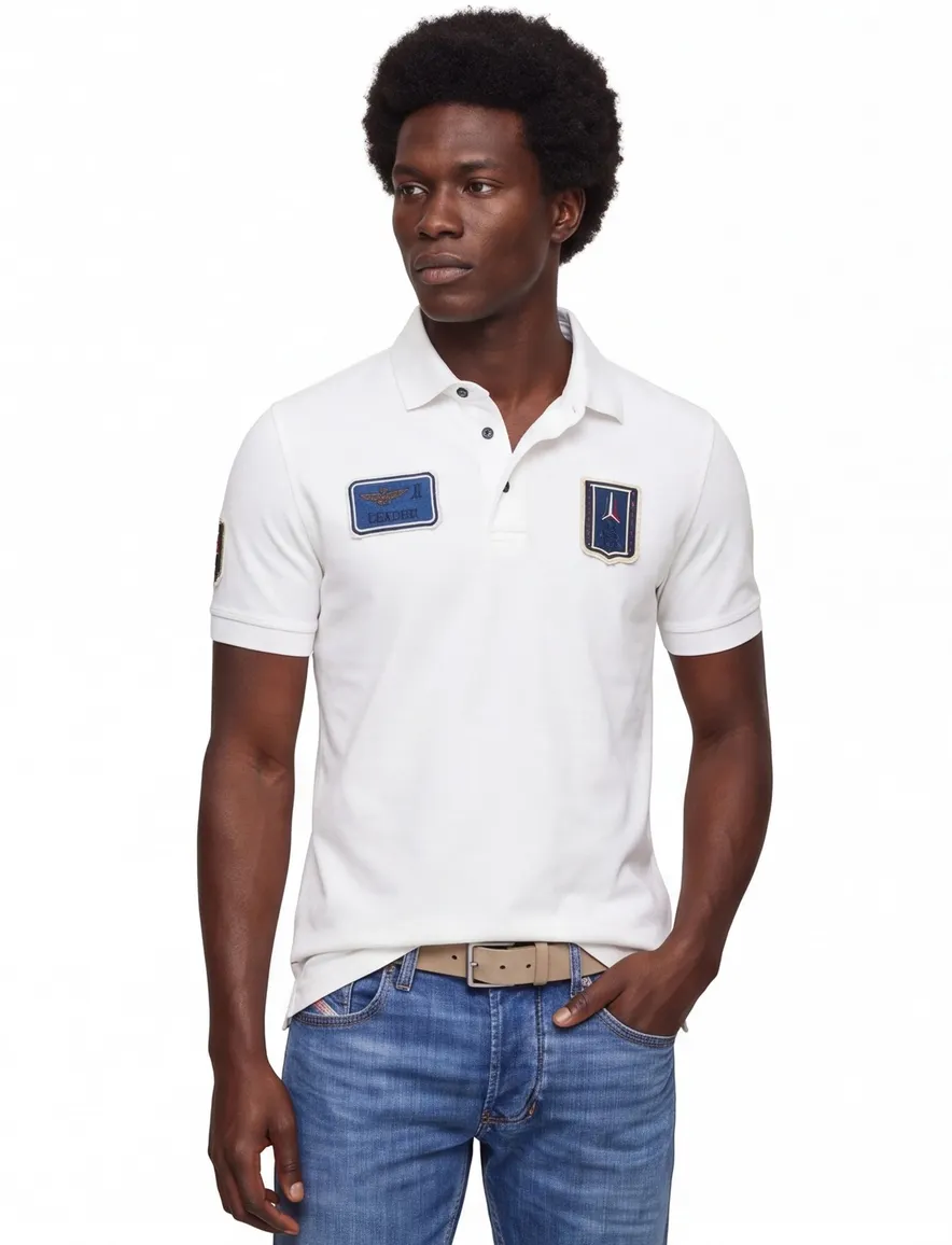 Aeronautica Militare regular fit polo wit met patches