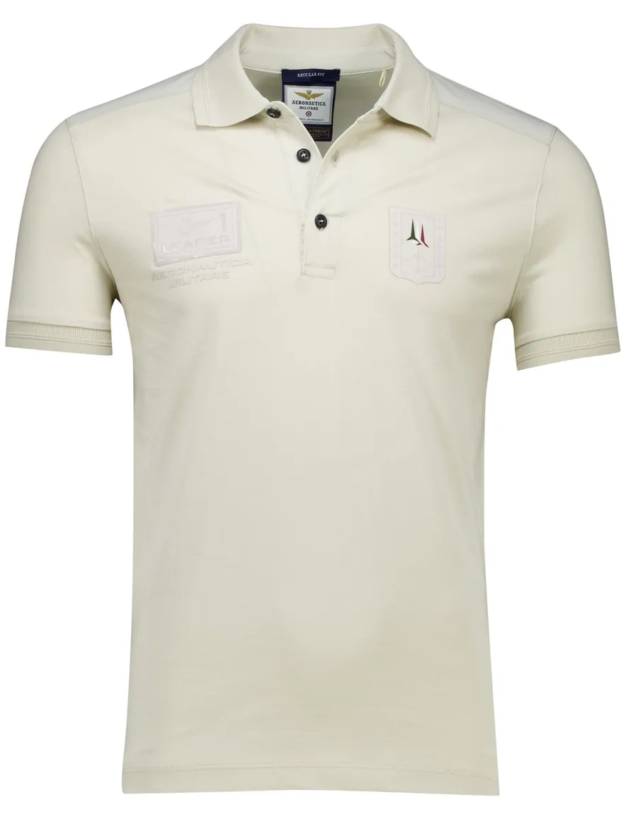 Aeronautica Militare polo creme regular fit katoen