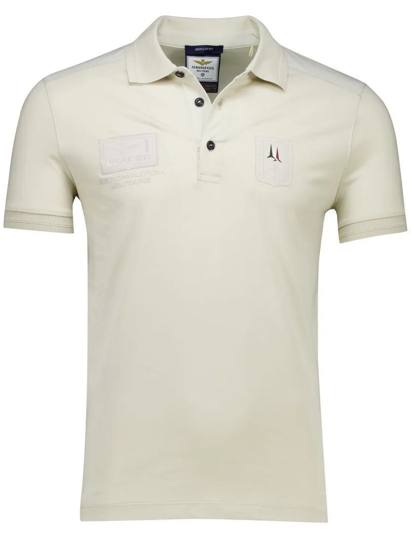 creme Aeronautica Militare polo regular fit katoen