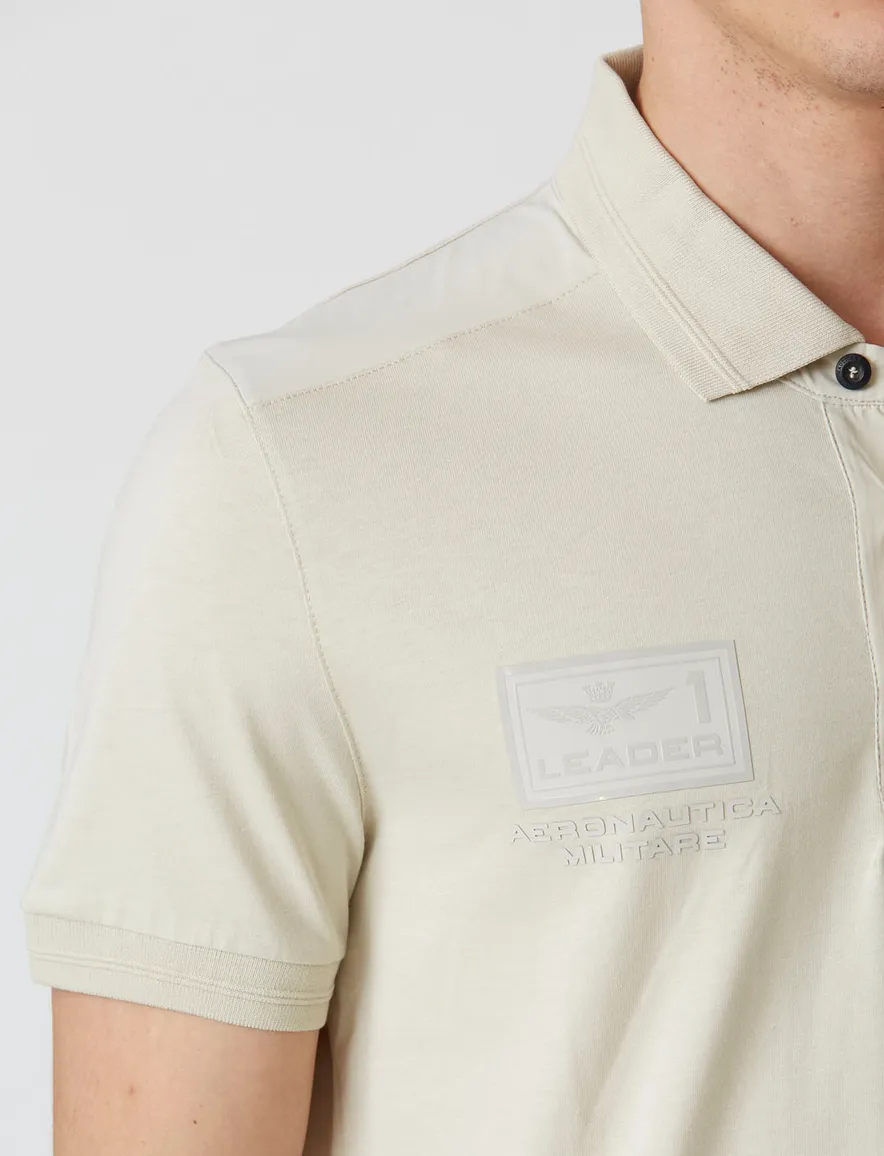 Aeronautica Militare polo creme regular fit katoen