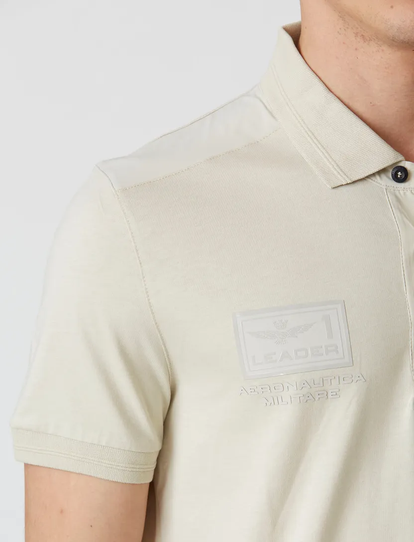 creme Aeronautica Militare polo regular fit katoen