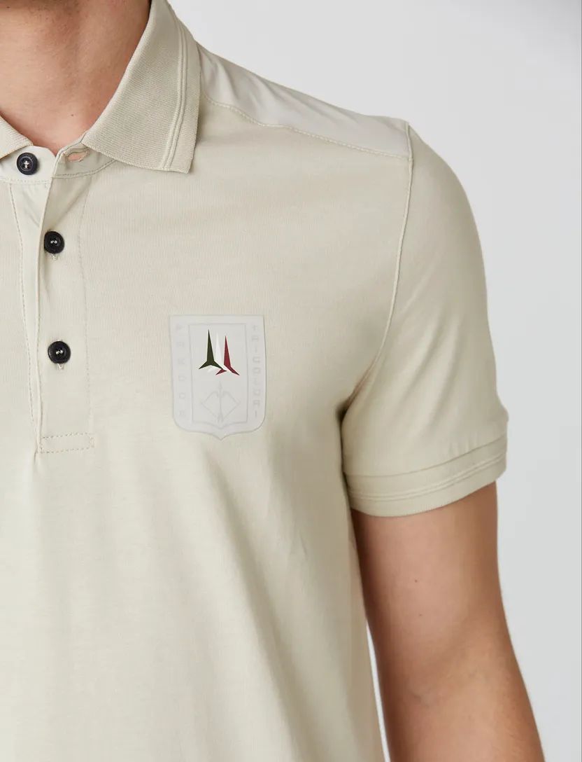 creme Aeronautica Militare polo regular fit katoen