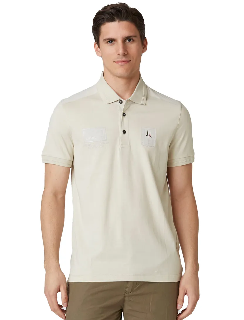 creme Aeronautica Militare polo regular fit katoen