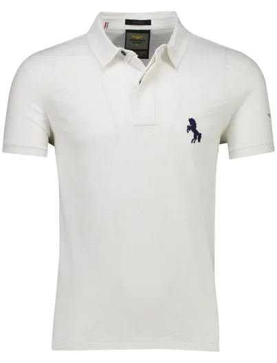 Aeronautica Militare Aeronautica Militare polo wit gemeleerd Regular Fit jersey