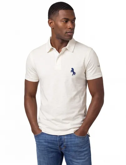 Aeronautica Militare Aeronautica Militare polo wit gemeleerd Regular Fit jersey
