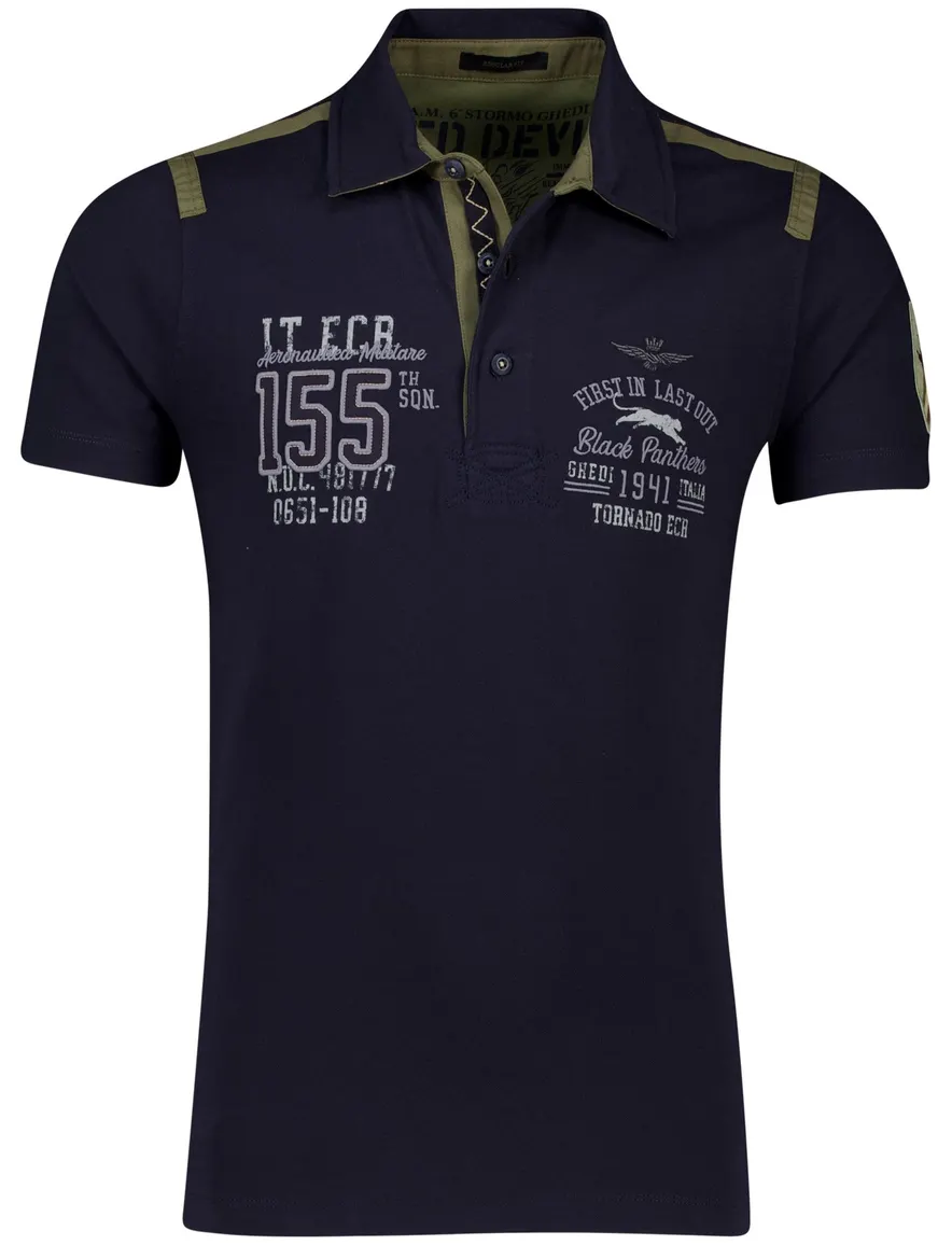 Aeronautica Militare polo donkerblauw katoen