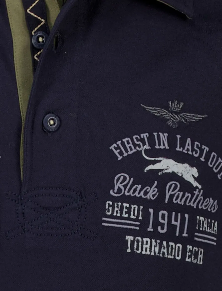 Aeronautica Militare polo donkerblauw katoen