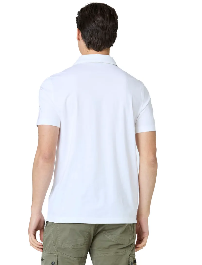Aeronautica Militare polo wit effen Regular Fit katoen