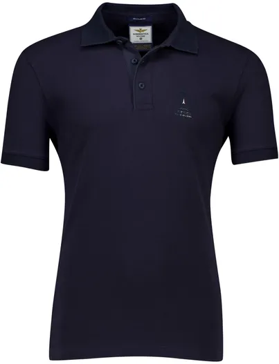 Aeronautica Militare Donkerblauwe Aeronautica Militare polo effen