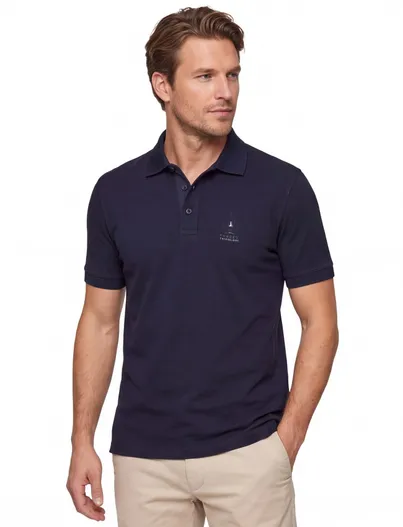 Aeronautica Militare Donkerblauwe Aeronautica Militare polo effen